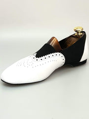 Carica immagine nella Galleria, Wish Dance Shop Jazz 06 Pelle Bianca Elastico Nero
