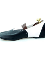 Carica immagine nella Galleria, Wish Dance Shop Jazz 06 Pelle Nera Elastico Bianco
