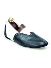 Carica immagine nella Galleria, Wish Dance Shop Jazz 06 Pelle Nera Elastico Bianco
