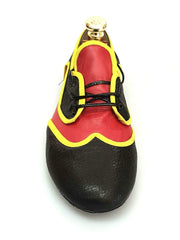 Carica immagine nella Galleria, Wish Dance Shop Jazz 07 Angolana Punta Nera Pelle Nera Camoscio Rosso Kro Giallo
