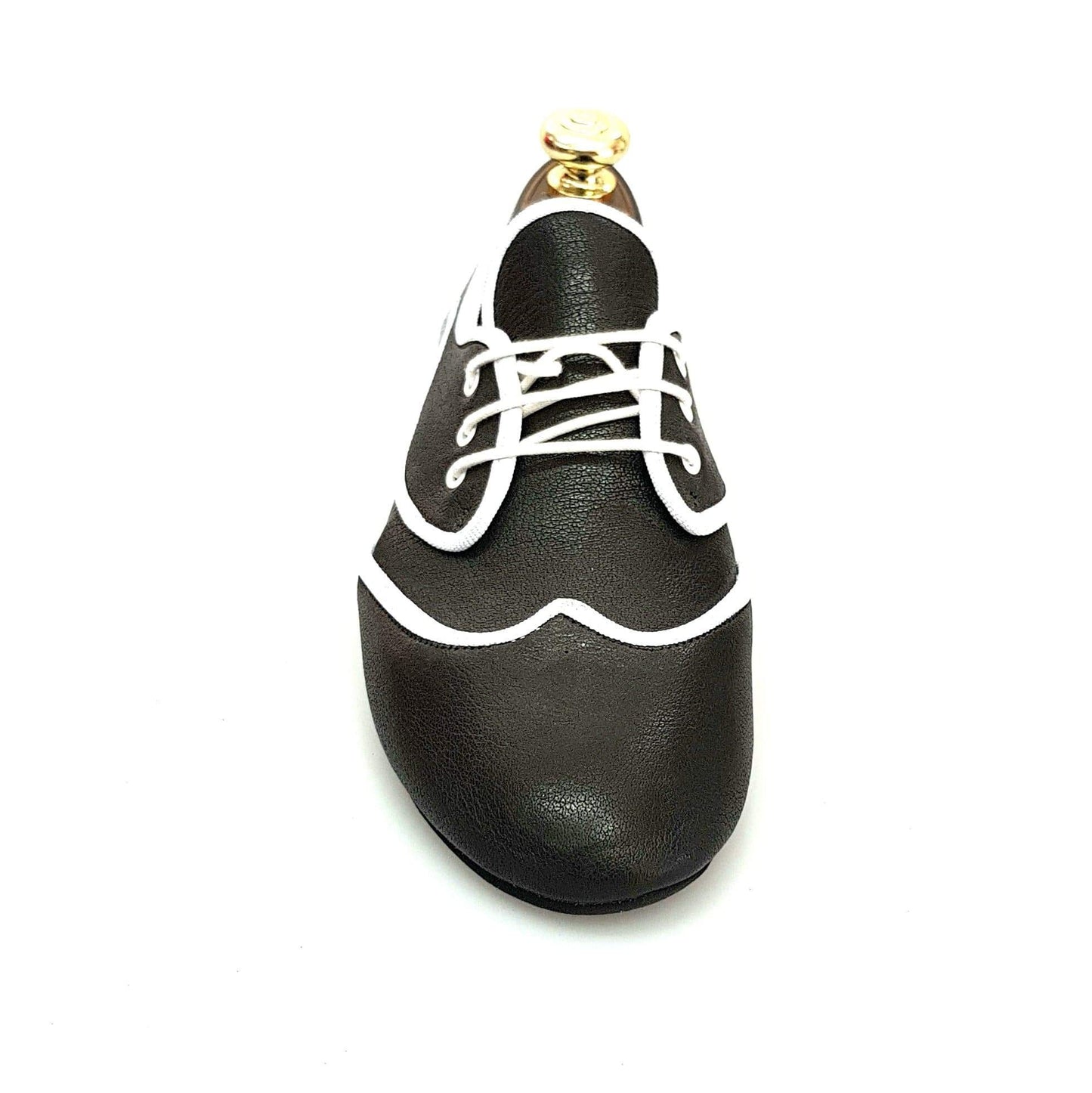 Scarpa jazz Corsaro (Jazz 07) in pelle nera con profilo bianco, ideale per danza, marca Wish Dance Shop.