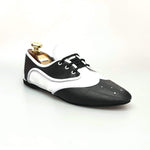 Load image into Gallery viewer, Wish Dance Shop Jazz 07 Pelle Nera Pelle Bianca con Krò Bianco
