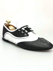 Load image into Gallery viewer, Wish Dance Shop Jazz 07 Pelle Nera Pelle Bianca con Krò Bianco
