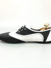 Load image into Gallery viewer, Wish Dance Shop Jazz 07 Pelle Nera Pelle Bianca con Krò Bianco
