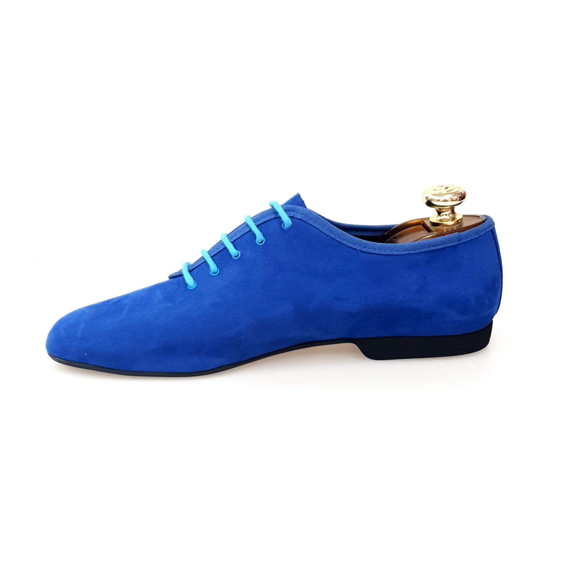Scarpa Jazz 03 da allenamento in camoscio blu di Wish Dance Shop, ideale per danza e attività sportive.