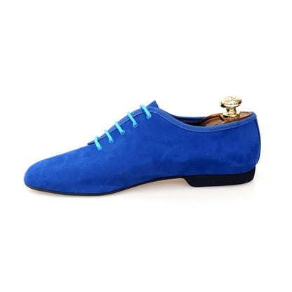 Scarpa Jazz 03 da allenamento in camoscio blu di Wish Dance Shop, ideale per danza e attività sportive.
