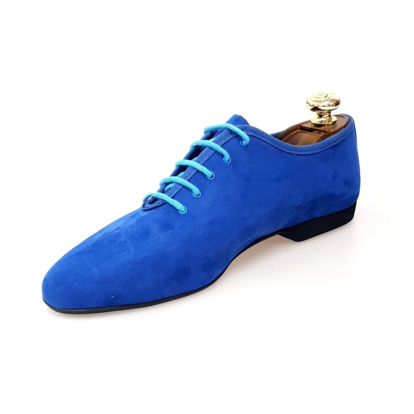 Scarpa da allenamento Jazz 03 in camoscio blu di Wish Dance Shop, con suola flessibile e design elegante per danza.
