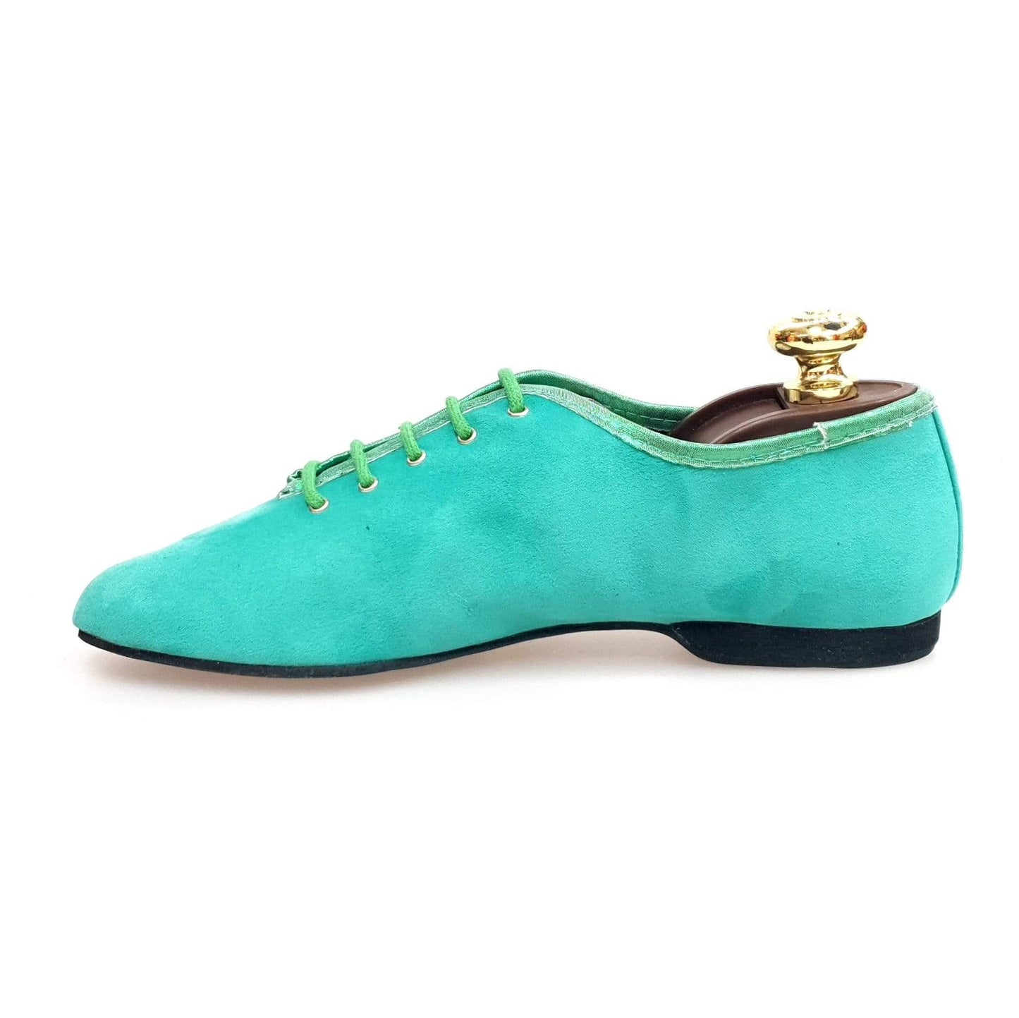 Scarpe Jazz 03 da Allenamento in Camoscio Verde Chiaro, marca Wish Dance Shop, con suola flessibile e design elegante.