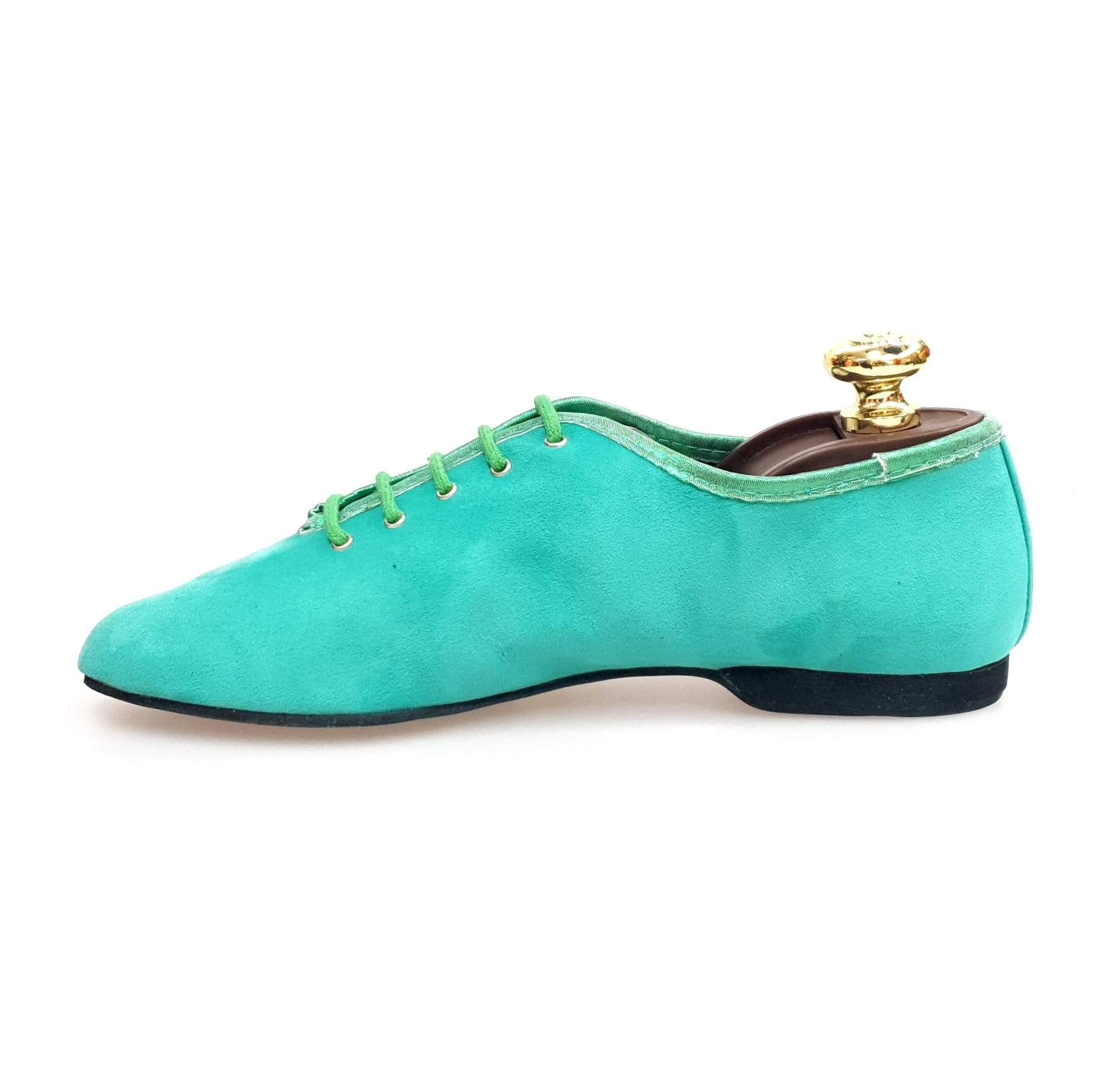 Scarpe Jazz 03 da Allenamento in Camoscio Verde Chiaro, marca Wish Dance Shop, con suola flessibile e design elegante.