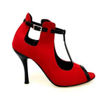 Carica immagine nella Galleria, Wish Dance Shop Jenny in camoscio rosso con dettagli in vernice nera
