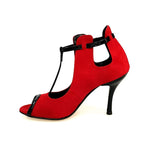 Carica immagine nella Galleria, Wish Dance Shop Jenny in camoscio rosso con dettagli in vernice nera
