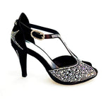 Load image into Gallery viewer, Wish Dance Shop L6 Scarpa Da Donna in Raso Nero Con Svarowski Boreali
