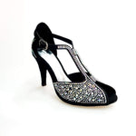 Load image into Gallery viewer, Wish Dance Shop L6 Scarpa Da Donna in Raso Nero Con Svarowski Boreali
