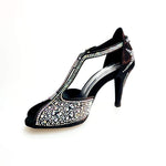Load image into Gallery viewer, Wish Dance Shop L6 Scarpa Da Donna in Raso Nero Con Svarowski Boreali

