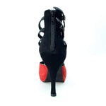 Load image into Gallery viewer, Wish Dance Shop Lussuria - 779F in Camoscio Rosso e Nero con Cinturini in Glitter e Plateau
