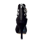 Load image into Gallery viewer, Lussuria (779F) - Woman&#39;s Shoe in Black Suede with Fish Carbon Straps and Plateau
