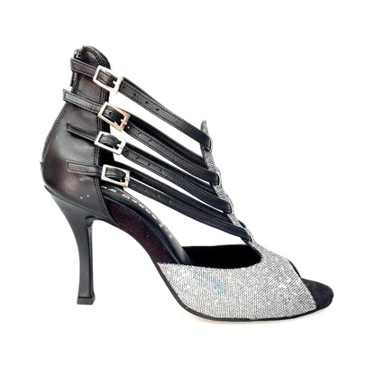 Scarpa da donna Malon (779F) Wish Dance Shop in multicolore Boreale Silver con tallone in pelle nera.