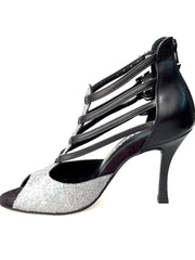 Load image into Gallery viewer, Lussuria F (779F) - Woman&#39;s Shoe in Multicolor Boreal Silver with Black Leather Heel
