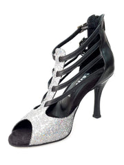 Load image into Gallery viewer, Lussuria F (779F) - Woman&#39;s Shoe in Multicolor Boreal Silver with Black Leather Heel

