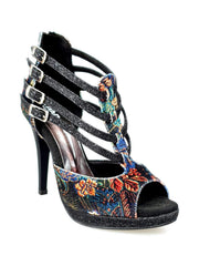 Carica immagine nella Galleria, Wish Dance Shop Lussuria in New Velvet Cinturini in Glitter Nero con Plateau
