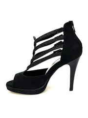 Carica immagine nella Galleria, Wish Dance Shop Lussuria - Scarpa da Donna in Camoscio Nero Glitter Nero con Plateau
