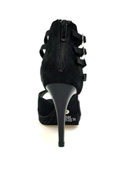 Carica immagine nella Galleria, Wish Dance Shop Lussuria - Scarpa da Donna in Camoscio Nero Glitter Nero con Plateau
