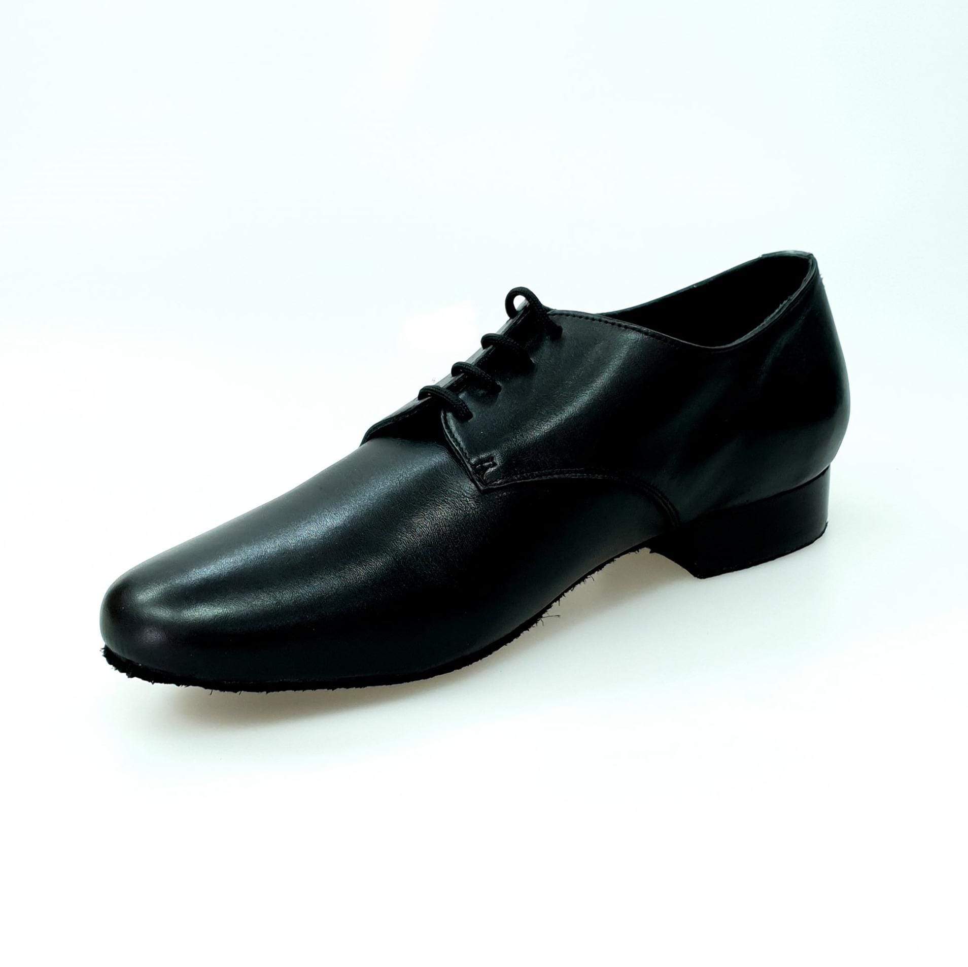 Scarpa da uomo Marcy MS01 in pelle nera con forma tonda, scarpa derby in stile classico di Wish Dance Shop