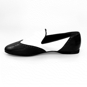 Wish Dance Shop Mocassino Brogue in Pelle Bianca e Nera