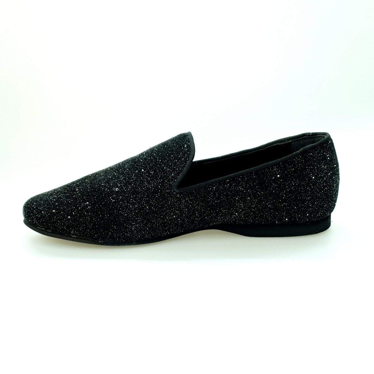 Mocassino nero in glitter premium Wish Dance con interno in pelle, elegante e lucente, prodotto di alta qualità.