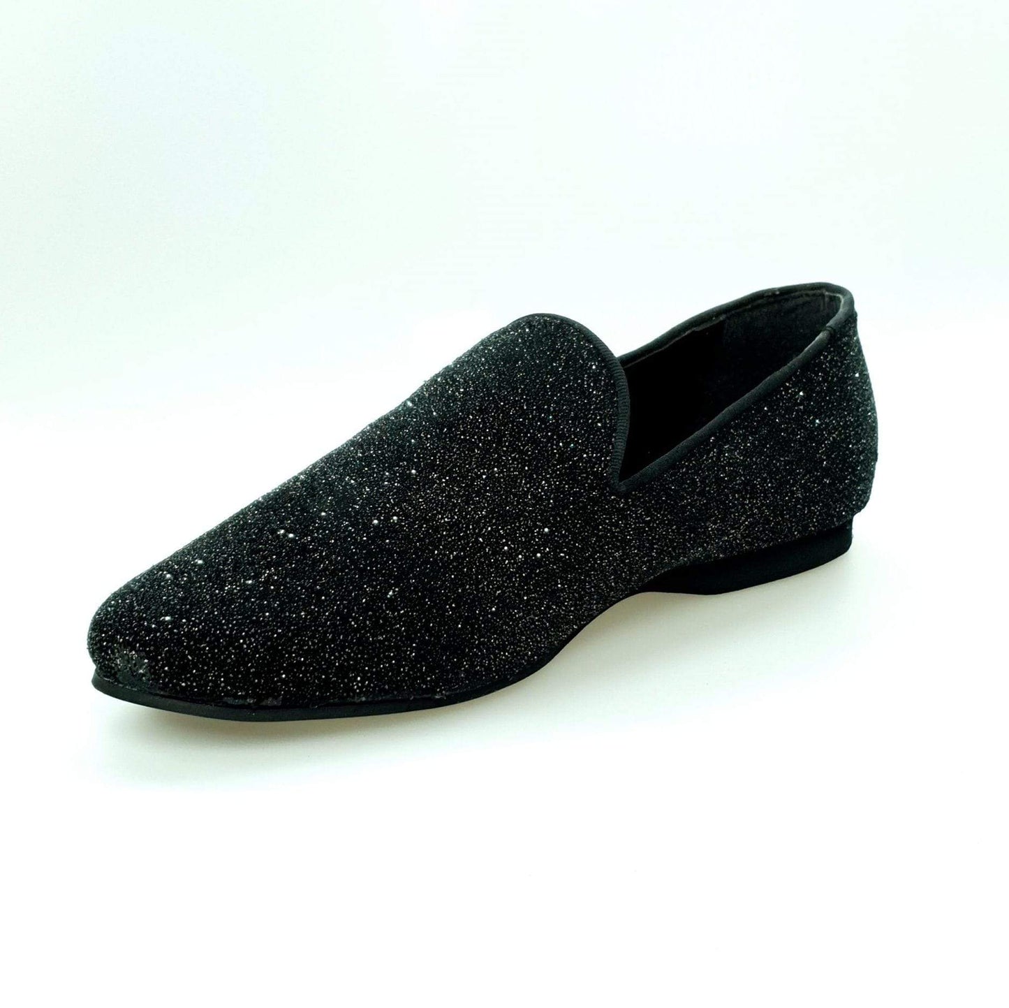 Mocassino nero glitter premium Wish Dance Shop con interno in pelle, elegante e confortevole per ogni occasione.