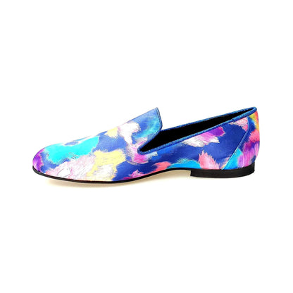 Mocassino uomo Admiral Iris Blue in tessuto Picasso blu con profili in lurex blu, rivestito in vera pelle italiana.