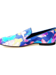 Load image into Gallery viewer, Admiral Iris Blue (800PJ) - Men&#39;s Loafer in Blue Picasso Fabric with Blue Lurex Profiles Covered in Genuine Italian Leather
