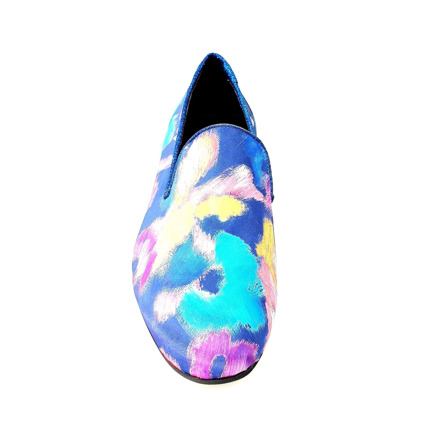 Mocassino uomo Admiral Iris Blue Wish Dance Shop in tessuto Picasso blu con dettagli in lurex blu e rivestito in vera pelle italiana.