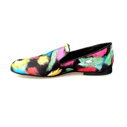 Scarpa mocassino uomo Admiral Iris Black Wish Dance Shop in tessuto Picasso nero con profili in lurex nero e dettagli in vera pelle italiana