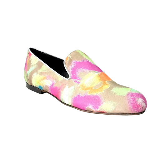 Mocassino da Uomo in Tessuto Picasso Verde Admiral Iris Gold Green Wish Dance, argento, vista tre quarti