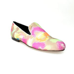 Load image into Gallery viewer, Admiral Iris Gold Green (800PJ) - Men&#39;s Loafer in Green Picasso Fabric with Silver Lurex Profiles Covered in Genuine Italian Leather
