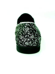 Carica immagine nella Galleria, Doge (800PJ) - Mocassino da Uomo in Tessuto Veneziano Fiorato Silver con Profili in Lurex Silver Rivestito in Vera Pelle Italiana
