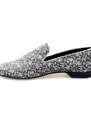 Carica immagine nella Galleria, Doge (800PW) - Mocassino da Uomo in Tessuto Veneziano Fiorato Silver con Profili in Lurex Silver Rivestito in Vera Pelle Italiana
