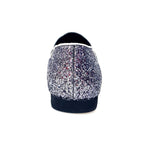 Load image into Gallery viewer, Doge (800B / PW) - Men&#39;s Moccasin in Silver Florato Venetian Fabric with Heel in Carbon Gray Kristall Covered in Genuine Italian Leather
