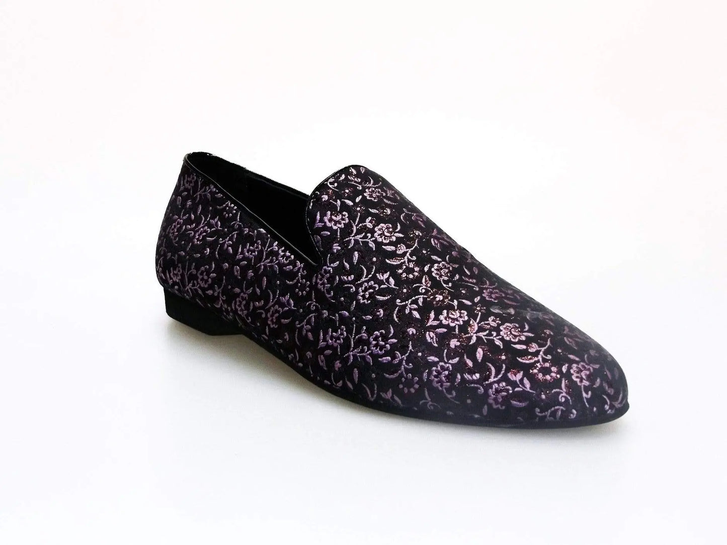 Scarpa mocassino da uomo Serse (800) in tessuto veneziano fiorato rosa, modello Wish Dance Shop con dettagli eleganti