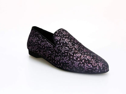 Scarpa mocassino da uomo Serse (800) in tessuto veneziano fiorato rosa, modello Wish Dance Shop con dettagli eleganti