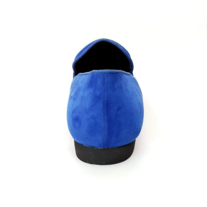 Scarpa mocassino da uomo Wish Dance Shop in camoscio royal blu, dettagli eleganti e comodi, con suola in gomma.