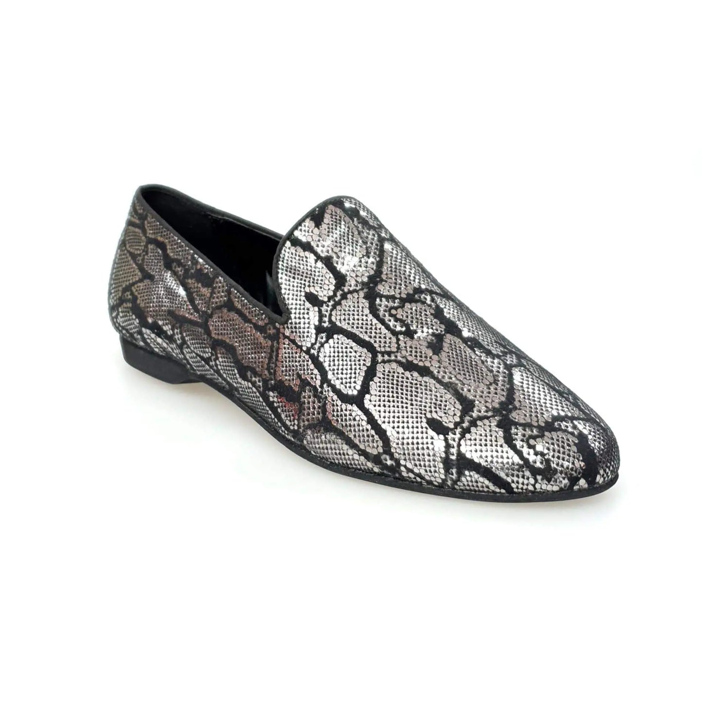 Mocassino da uomo Wish Dance Shop in pelle lavorata con fantasia Giga Python, scarpa elegante e alla moda