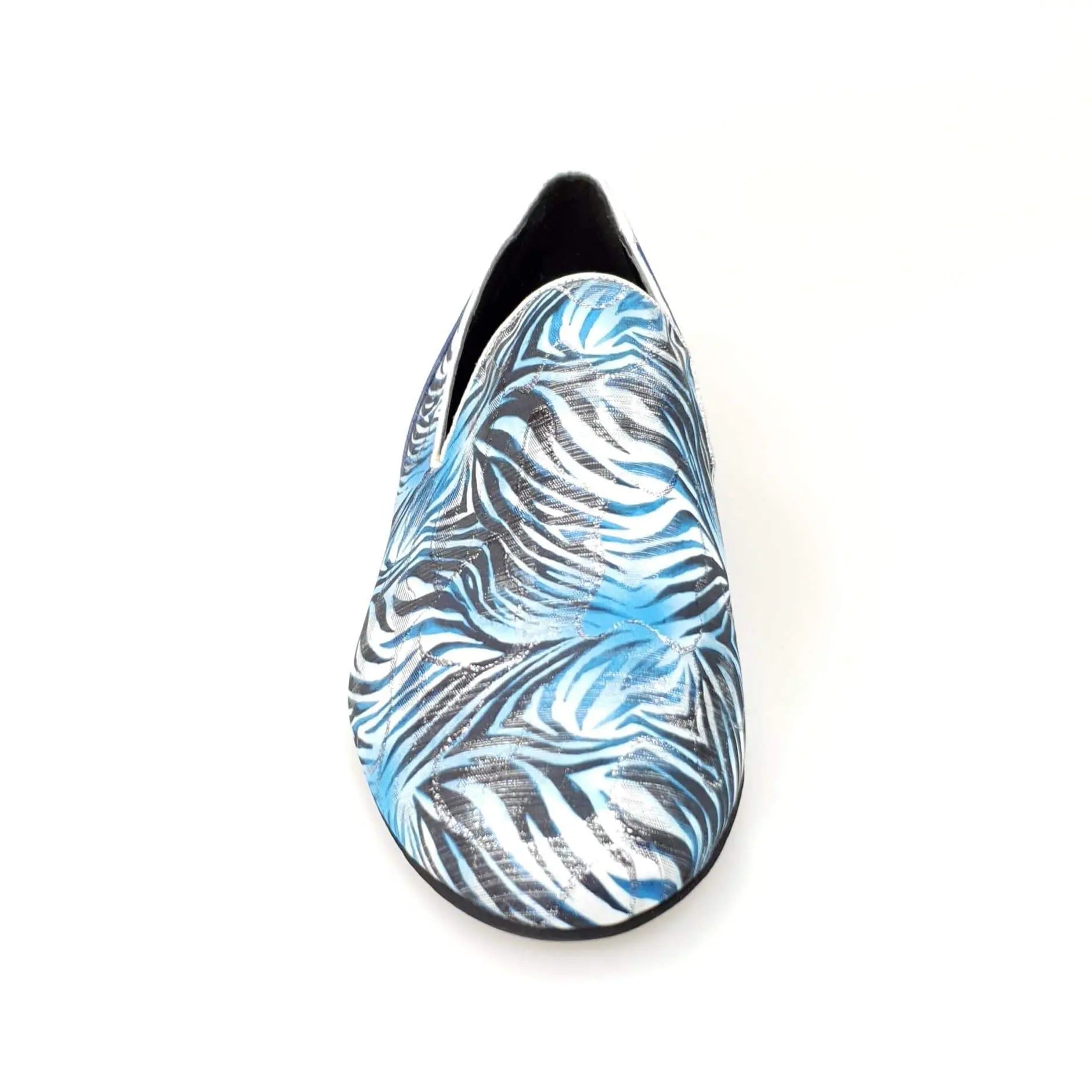 Scarpa mocassino da uomo Serse 800B in giungla blu con tallone in camoscio blu, modello Wish Dance Shop.