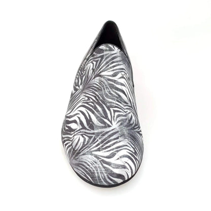 Scarpa mocassino da uomo Wish Dance Shop in tessuto fantasia giungla grigia con tallone in camoscio grigio, modello Serse (800B).