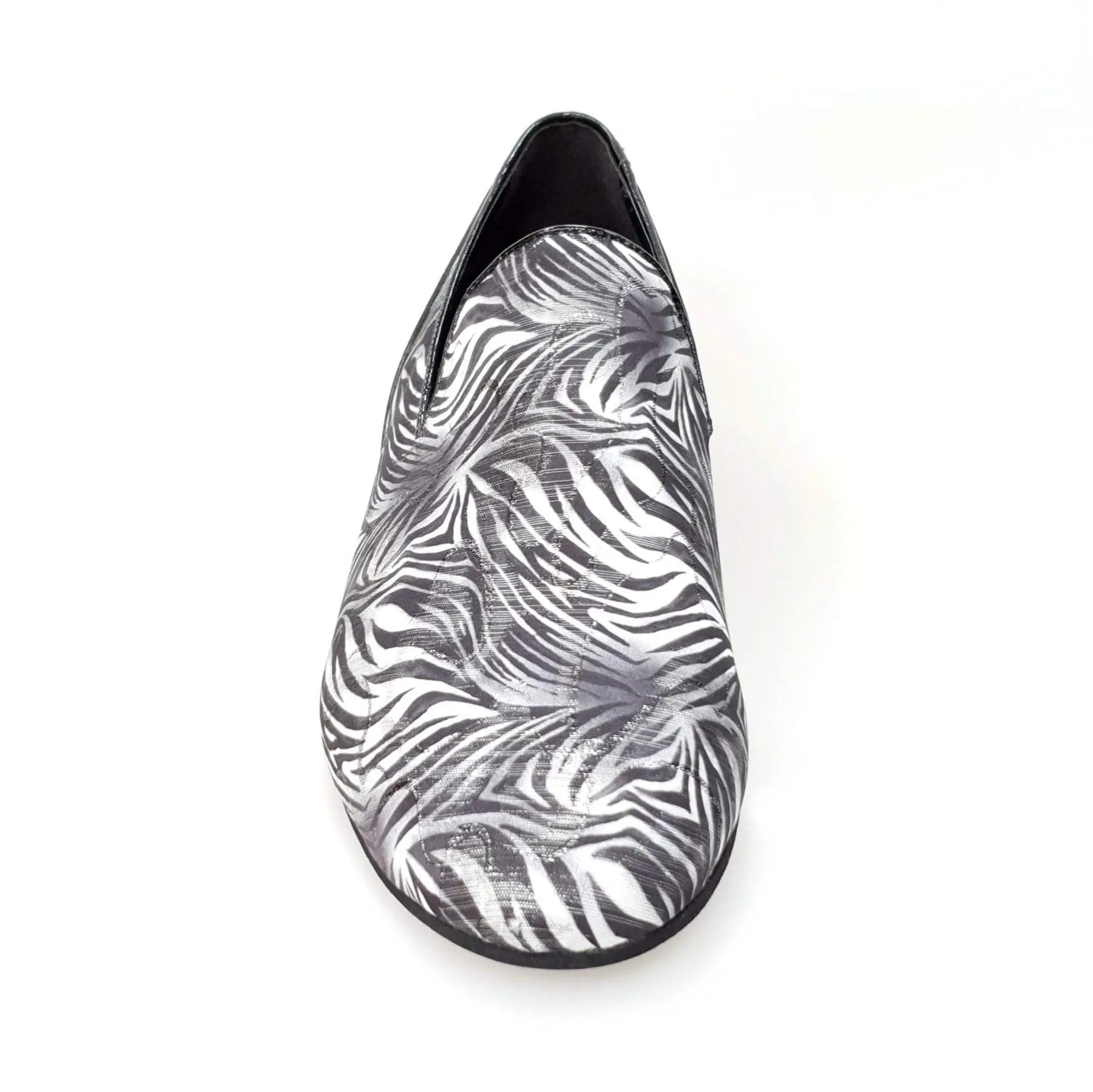 Mocassino da uomo Serse 800B in tessuto fantasia giungla grigia con tallone in camoscio nero, scarpa Wish Dance Shop