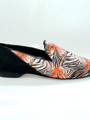 Carica immagine nella Galleria, Wish Dance Shop Mocassino Uomo in Giungla Rosso e Tallone in Camoscio Nero
