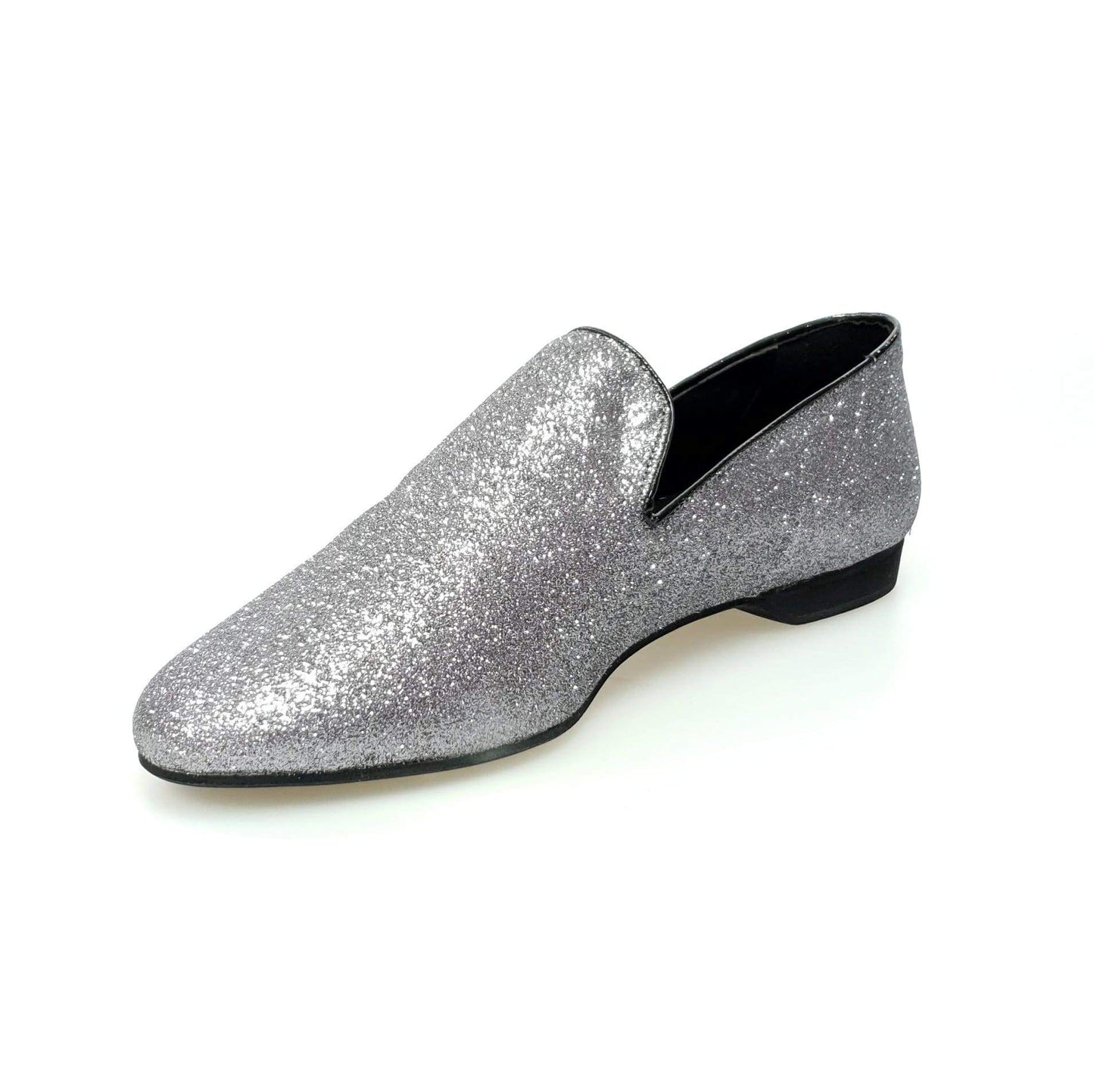 Mocassino da uomo Serse in glitter carbone, scarpa elegante di Wish Dance Shop, con dettagli lucidi e stile moderno.