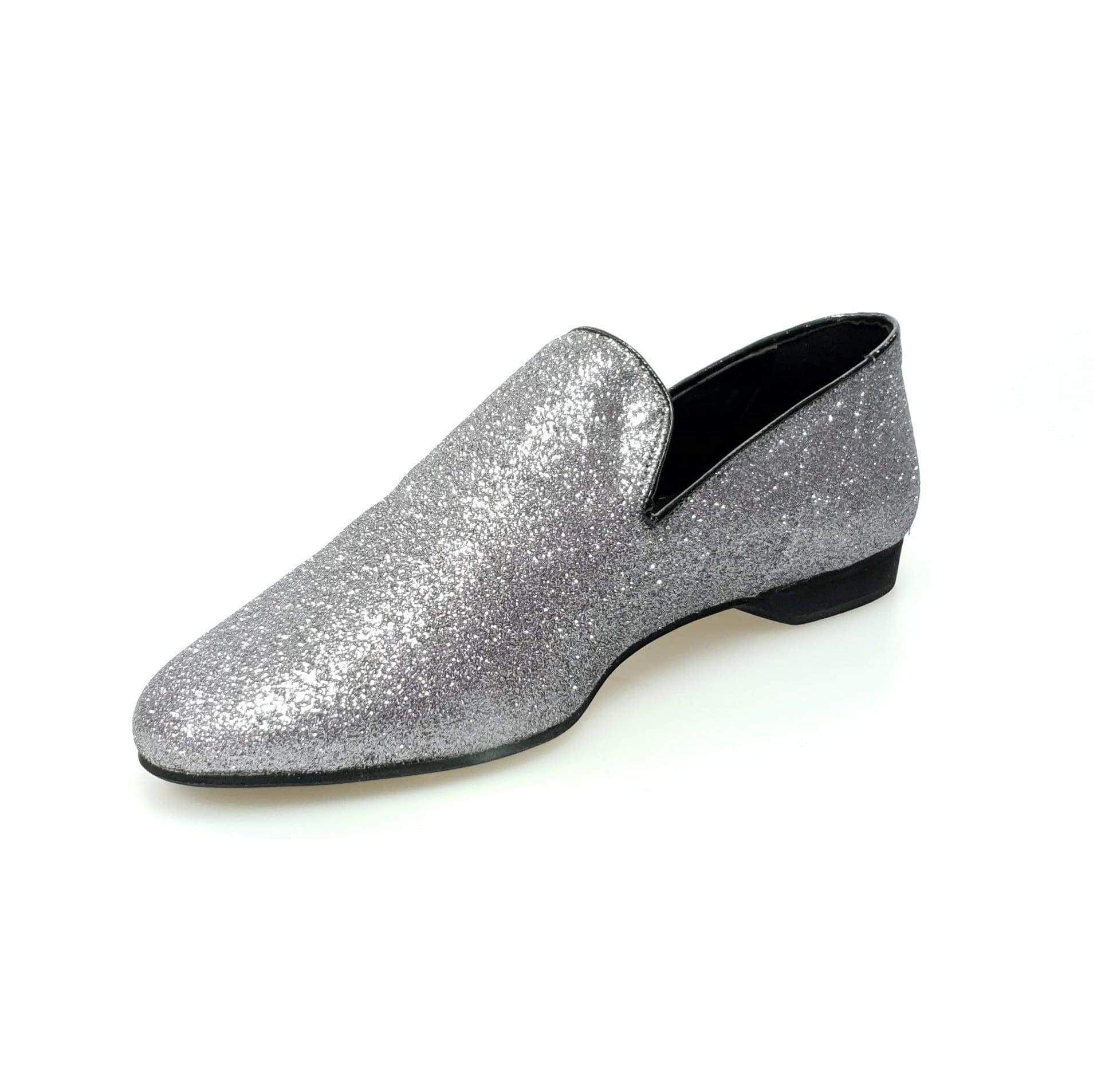 Mocassino da uomo Serse in glitter carbone, scarpa elegante di Wish Dance Shop, con dettagli lucidi e stile moderno.