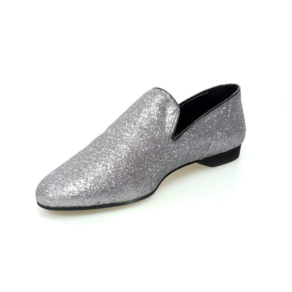 Mocassino da uomo Serse in glitter carbone, scarpa elegante di Wish Dance Shop, con dettagli lucidi e stile moderno.